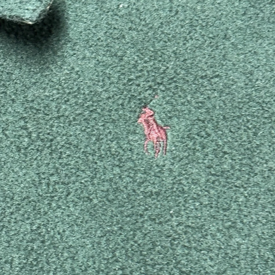 Vintage 90s Polo Ralph Lauren Fleece Jacket Men Small Green Full Zip USA - Image 3 of 4