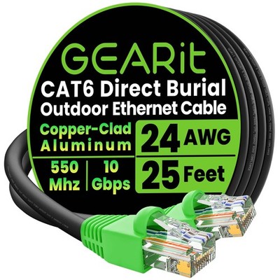 Ethernet Cable Cat 6 Outdoor RJ45 Cable Network Internet Cable Black