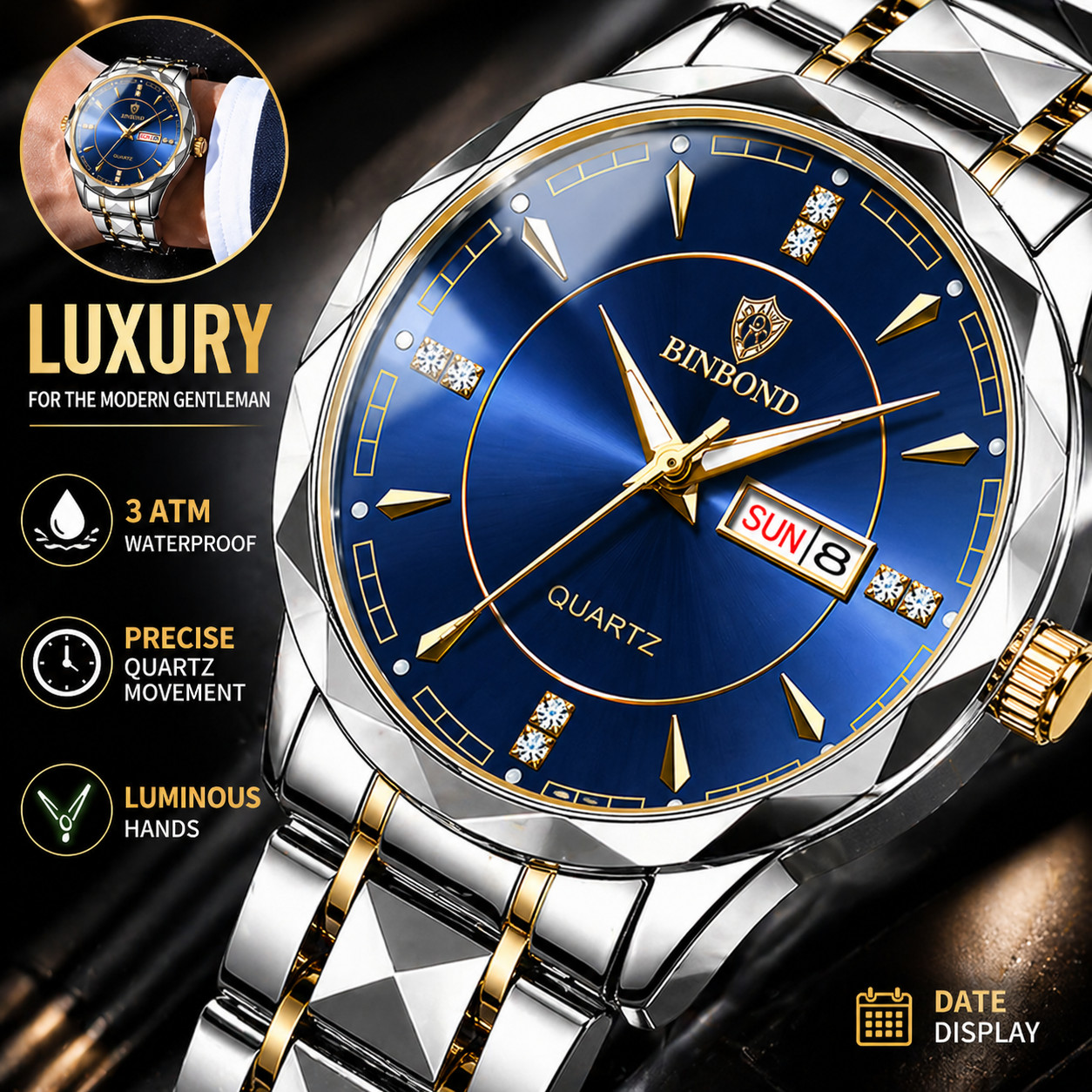 Наручные часы Men Waterproof Watch Stainless