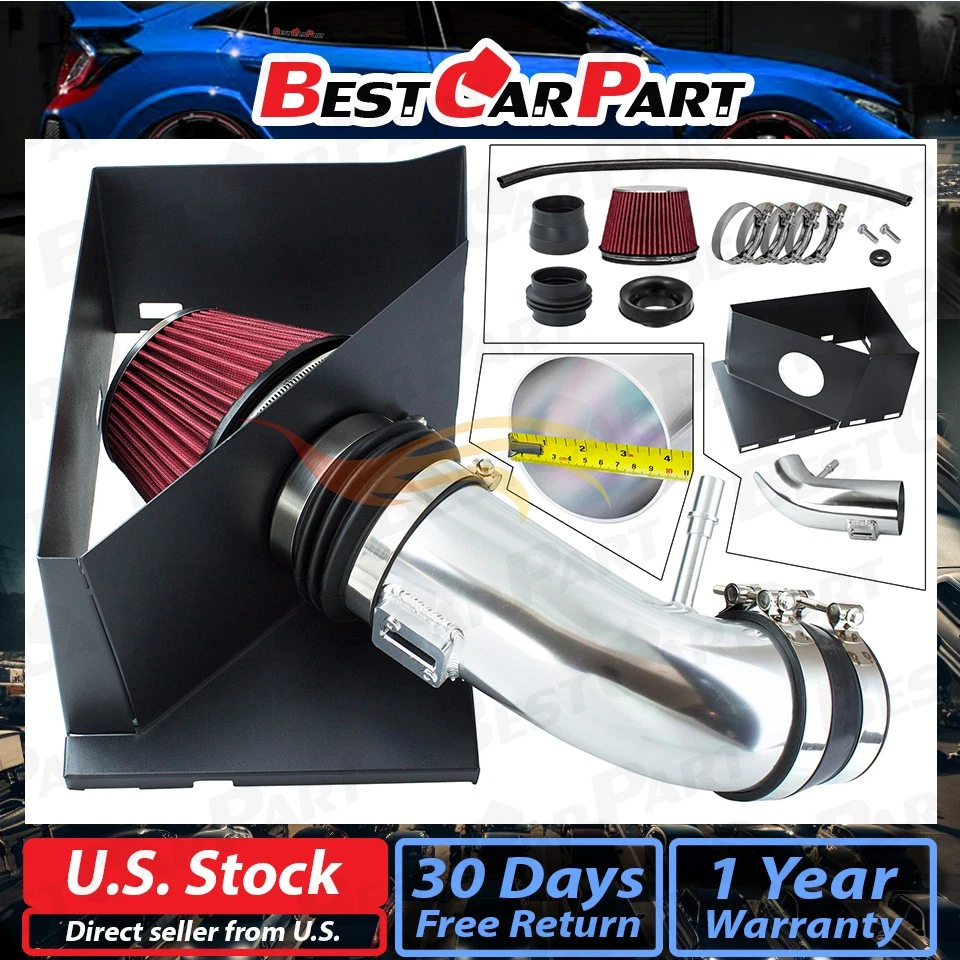 Kit de admisión de aire frío BCP ROJO PARA RAM 2500/3500 2014-2018 6,4 L V8 + filtro Foto 2 de 4