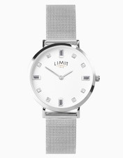 Limit  36mm Womens Round Silver Analogue Watch with Silver Mesh Strap RRP 29.99