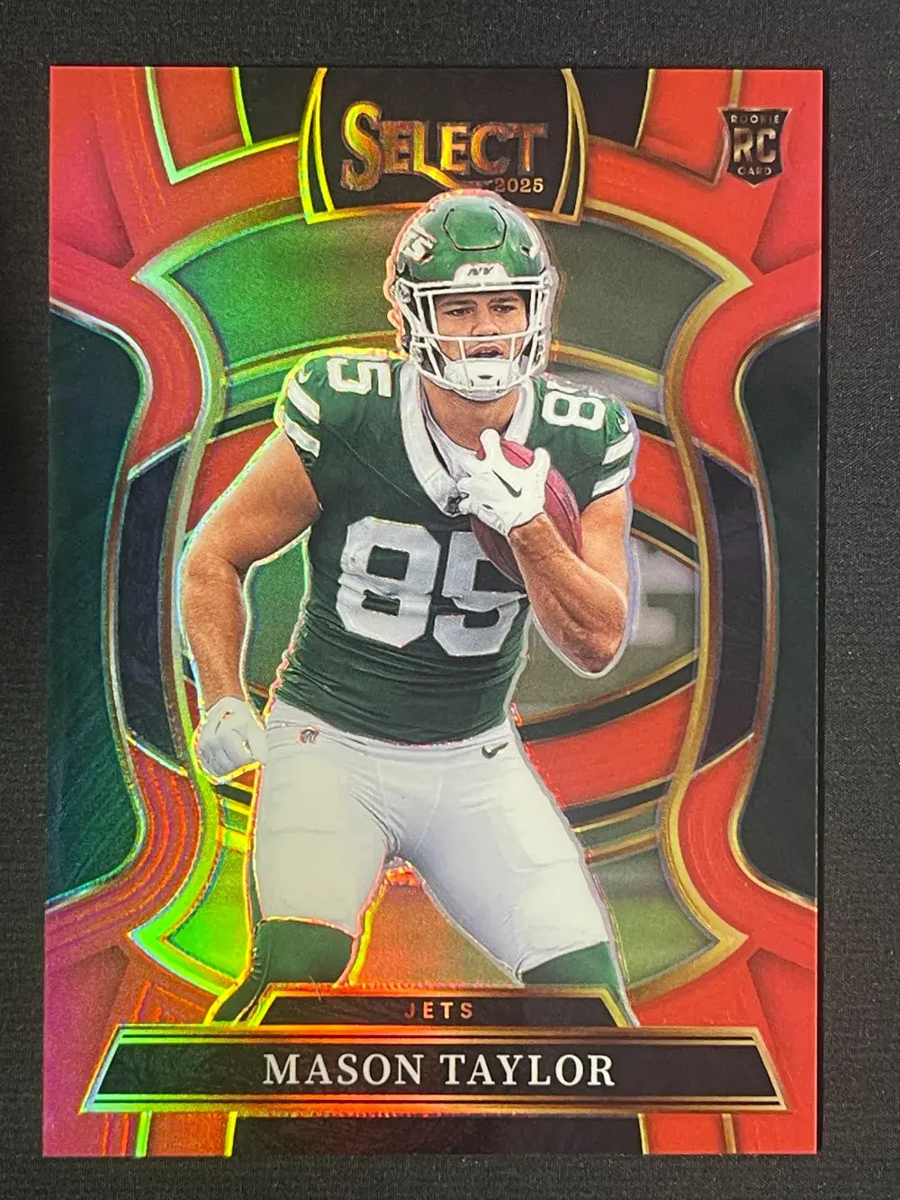 2025 Panini Select Concourse Red Prizm #76 Mason Taylor /99 (RC) Jets YT92