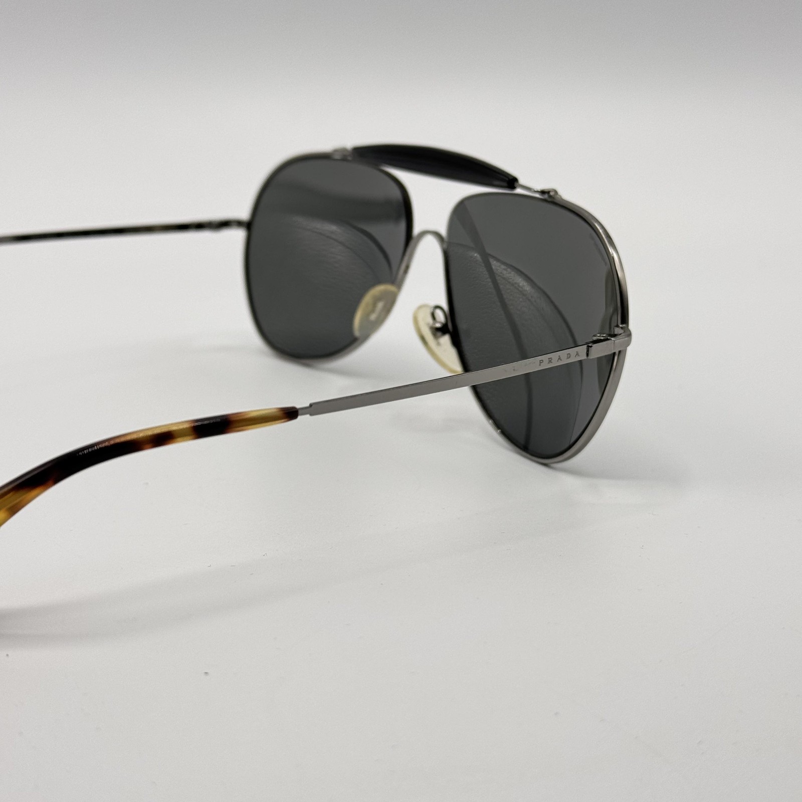 Prada SPR 56S 5AV 7W1 Sunglass Gunmetal Aviator Frame Gray Lens 59-13-140 thumbnail 13