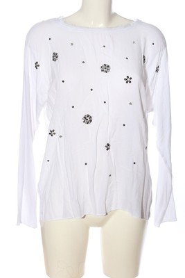 TREDY Langarm-Bluse Damen Bluse Gr. DE 36 weiß-silberfarben Casual-Look