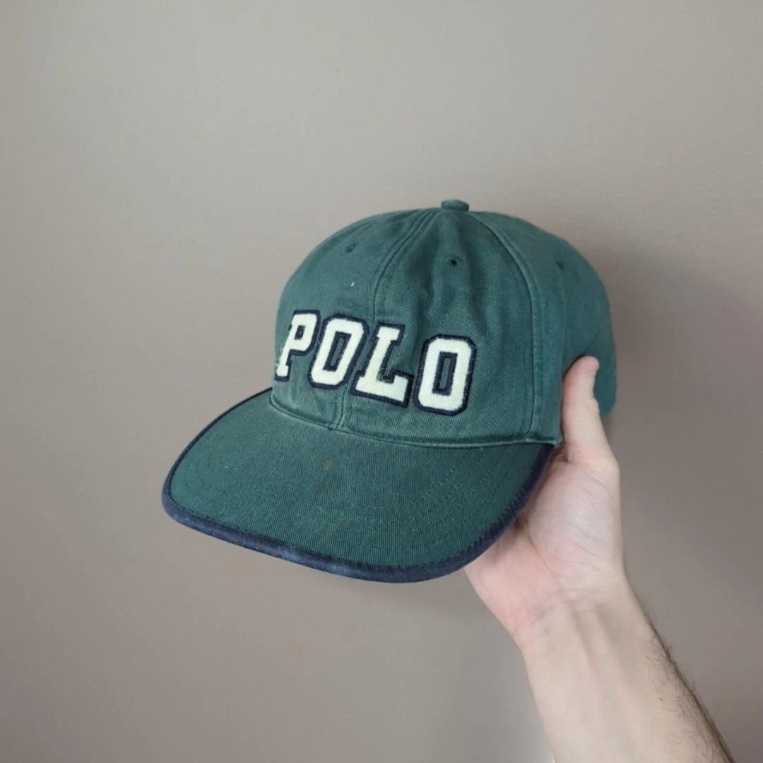 Polo Ralph Lauren Hat Cap Strap Back One Size Green POLO Mens Leather Strap
