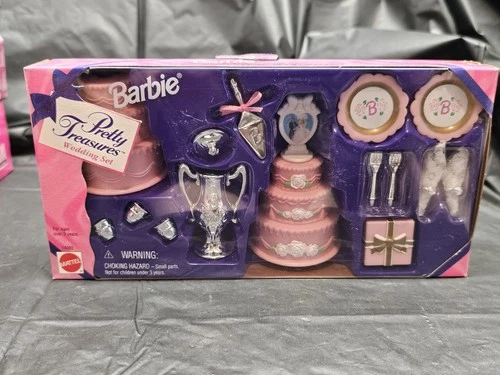 MIB NRFB 1996 Barbie Pretty Treasures Wedding Set New Mattel Vintage Barbie Set