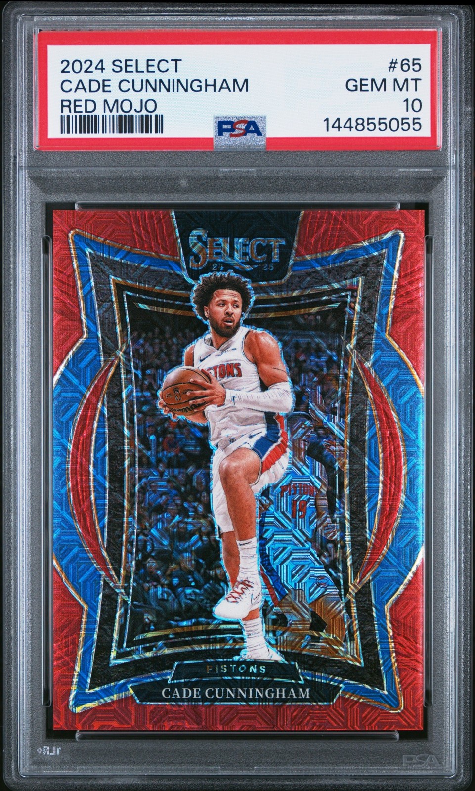 2024 Panini Select Cade Cunningham #65 Concourse Red Mojo Prizm /20 PSA 10