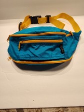 Vintage Eddie Bauer Fanny Pack 70s 80s Teal Gold Bag Hiking 