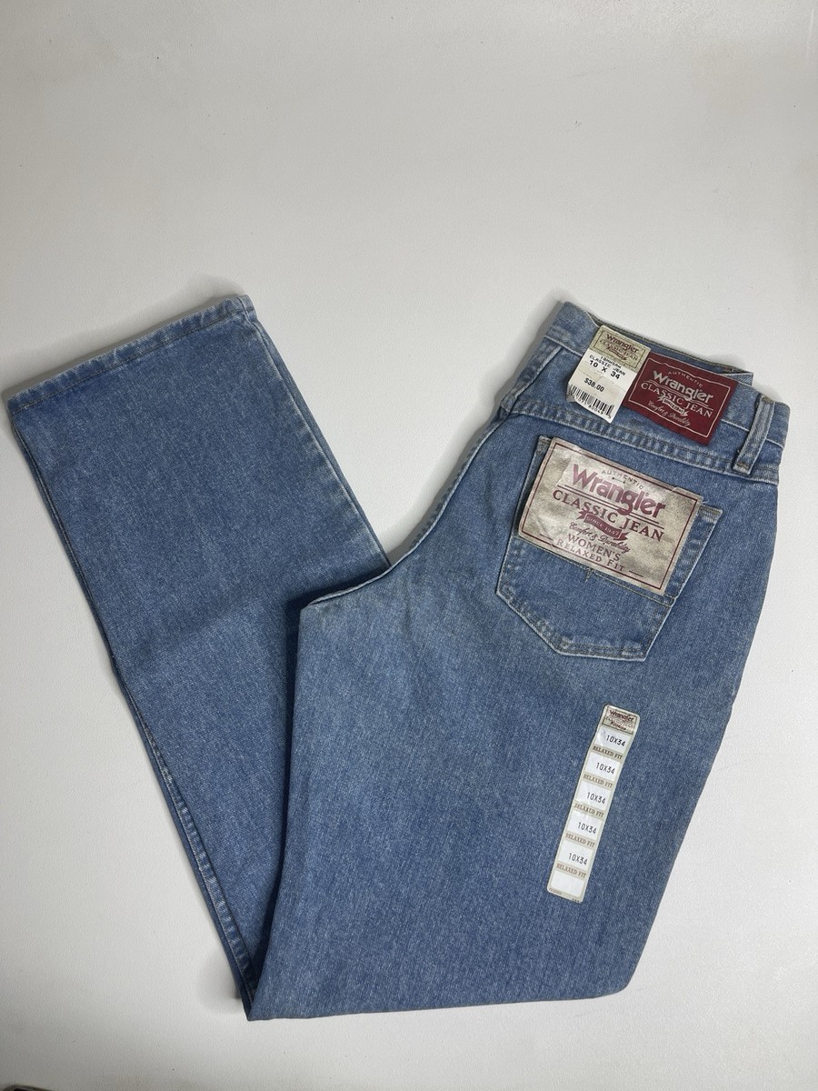 Wrangler Classic Jean Women's Relaxed Fit 10x34 Light Wash NEW W