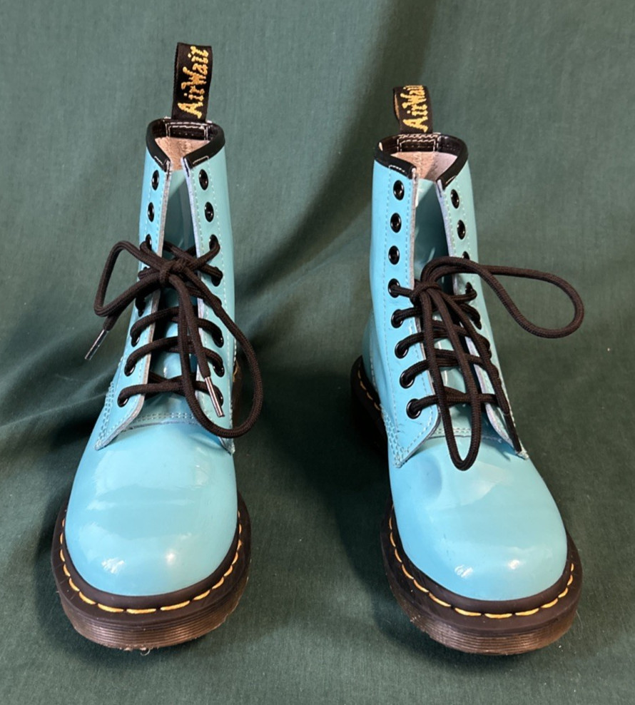 Dr Martens Boots Womens 5 Light Blue Air Waiz 1460 W Lace Up Combat Grunge Doc thumbnail 3