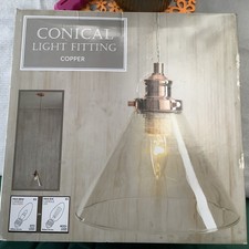 New-The Range Conical light fitting Copper Modern Glass Pendant 120cm drop 