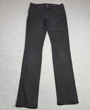 7 For All Mankind Jeans Womens Size 29 28x32 Kimmie Straight Leg Black Denim