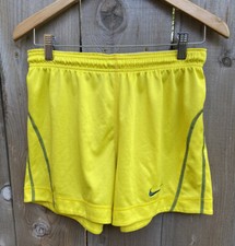 Vintage Nike Fit Dry Yellow Green Made in USA Running Shorts SZ M Oregon Ducks