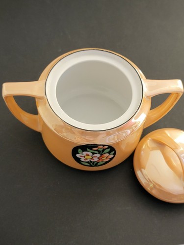 Vintage Meito China Windmill Sugar Bowl & Creamer - Lusterware Made in Japan - Picture 3 of 9