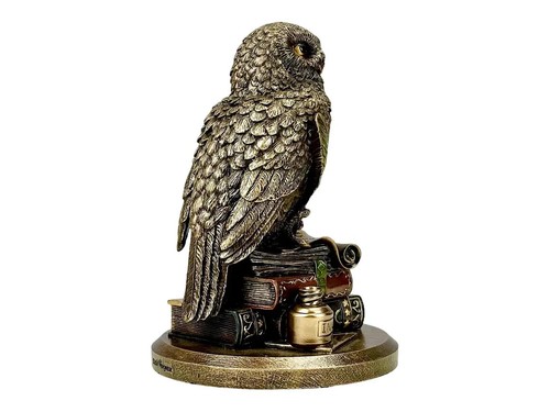 Owl of Athena Symbol of Wisdom Cold Cast Bronze & Resin Statue Sculpture 15 cm - Picture 7 of 9