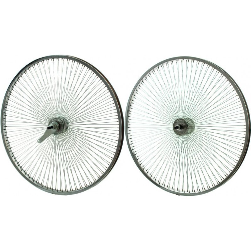 Roues lowrider 26" 144 rayons chrome rétropédalage pour supprimer les câbles de frein