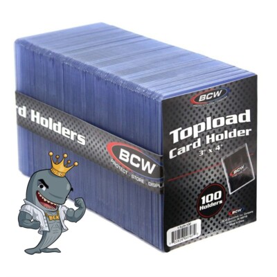 10X BCW 3x4 Topload Card Holder Standard 100ct Pack (1000 Total) FREE SHIP