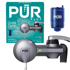 plus Horizontal Faucet Mount Water Filtration System with 3-In-1 Lead Reducin...