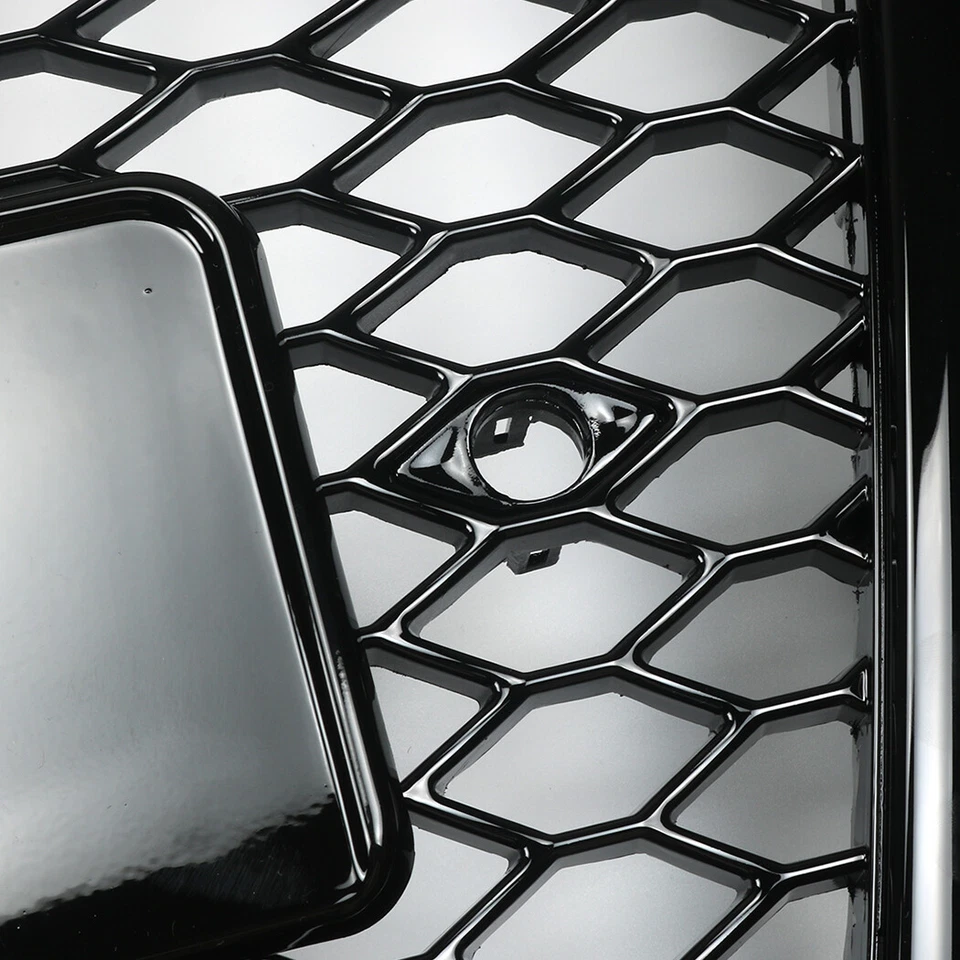 Parrilla hexagonal deportiva de malla de panal estilo RSQ5 brillante para Audi Q5 2013 2014 15 16 17 Foto 4 de 4