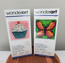 WonderArt - Lot Of 2 Latch Hook - Cupcake 426109  Butterfly 426137 NEW SEALED