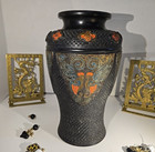 Vintage 1920s Tokanabe Japanese Art Pottery Vase –Textured Ceramic  VIDEO