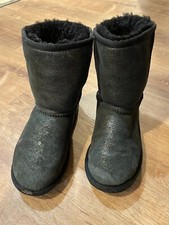 UGG Australia Girls 2 Black Sparkle Boots GUC