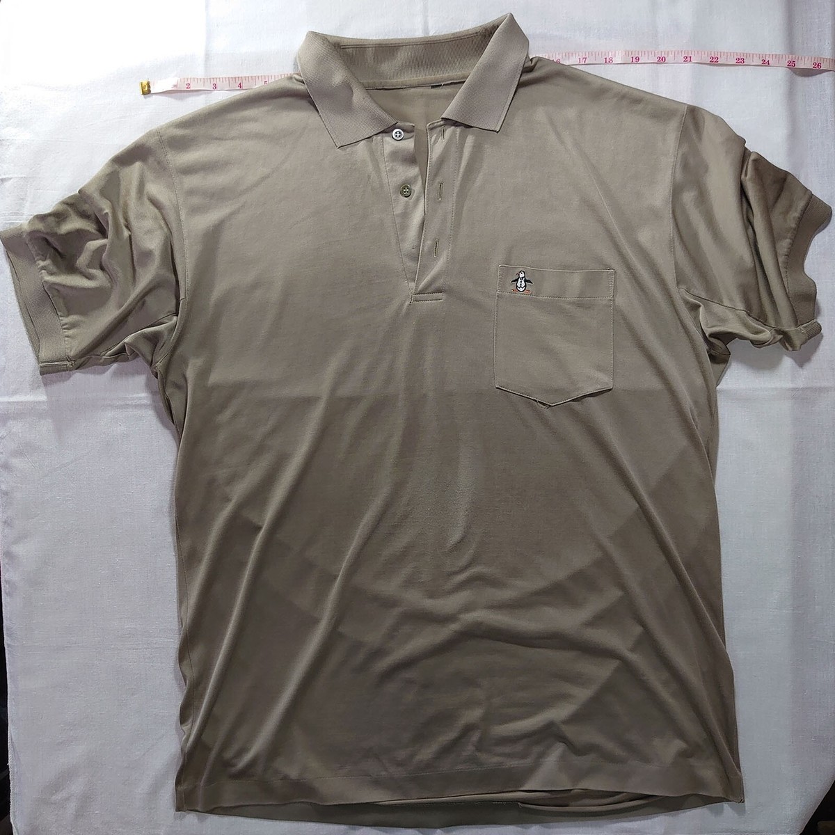 VTG 80s Grand Slam Penguin Golf Mens Striped Polo Shirt M Drab