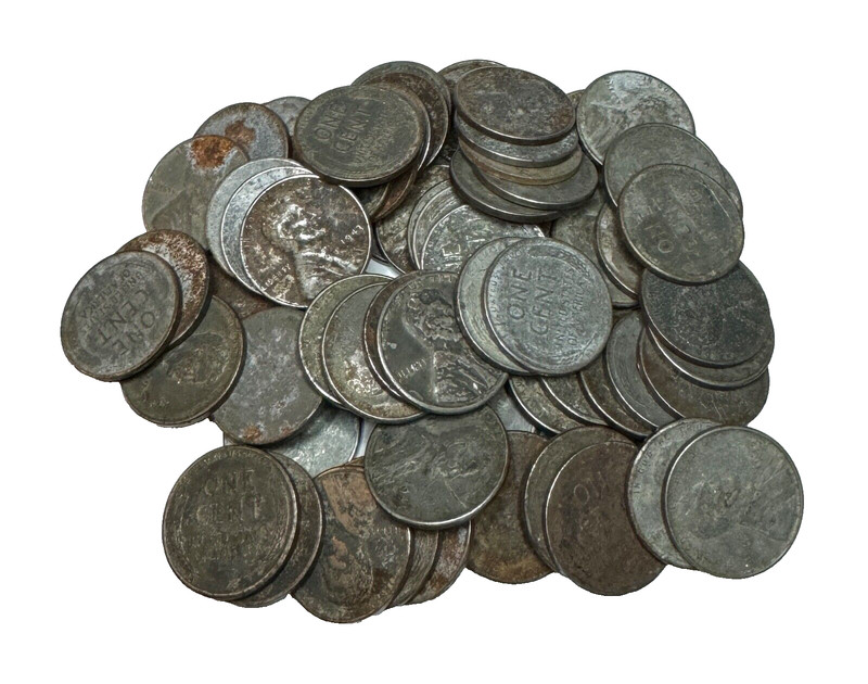 1943 Lincoln Steel Wheat Pennies Cents Circulated 1¢ (1 COIN)