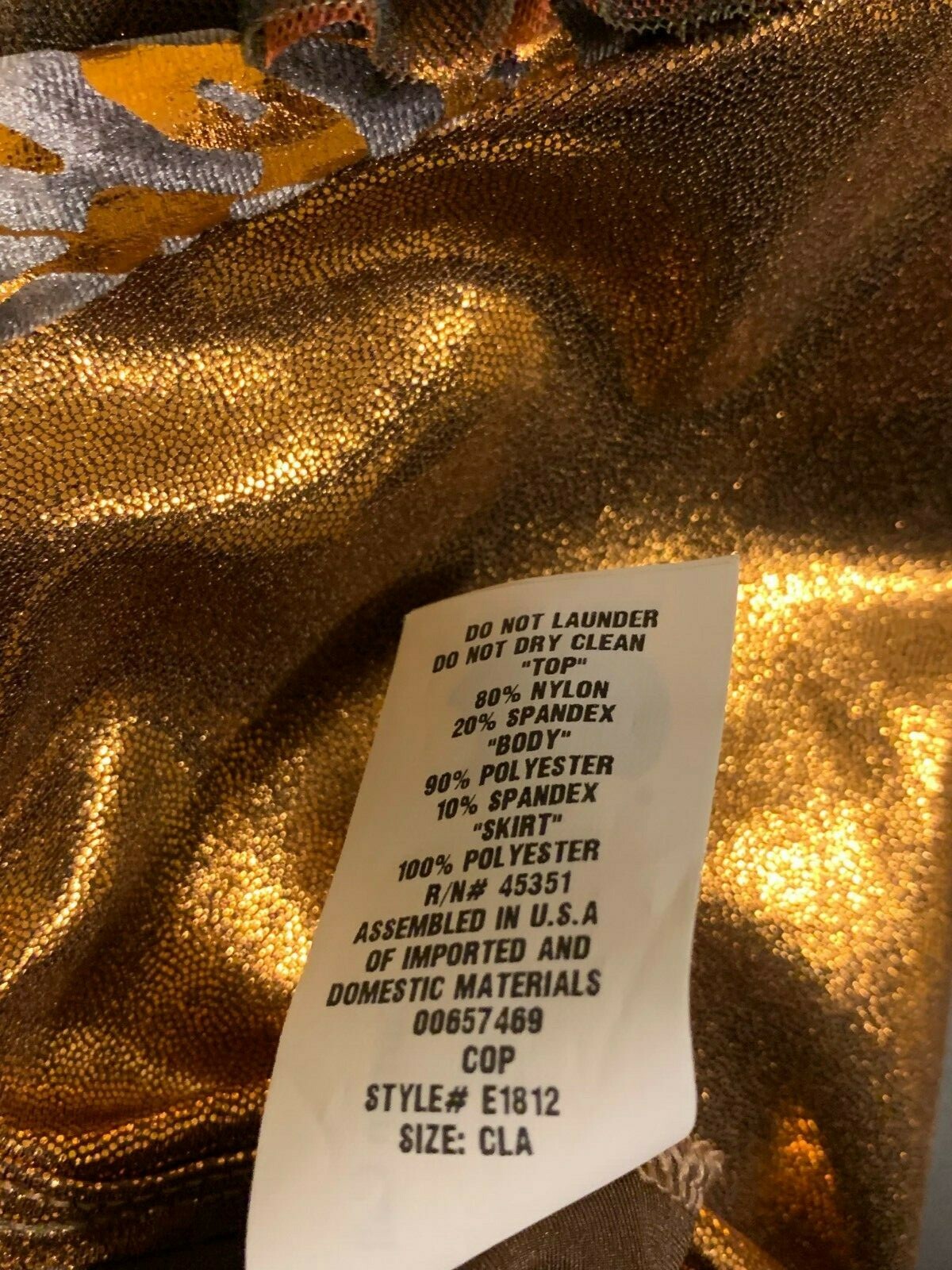 Girls gold animal print leotard dance costume jaz… - image 4