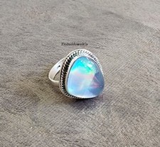 925 Sterling Silver Ring Aurora Opal Ring Engagement Ring Women Ring Gift For