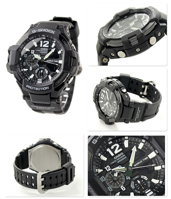 Casio G-SHOCK GA-1100-1AJF SKY COCKPIT Black Aviation Watch JAPAN