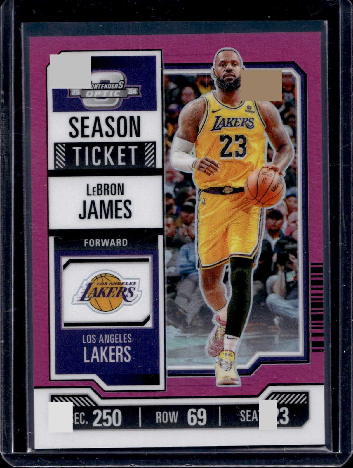 2023-2024 Contenders Optic Lebron James Season Ticket Pink 19/75 Lakers