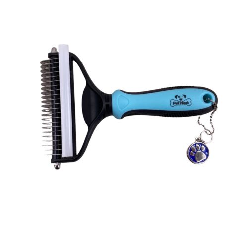 Pet Grooming Brush 2 in 1 Deshedding Tool & Undercoat Rake Pet Neat Double Sided - Picture 7 of 8