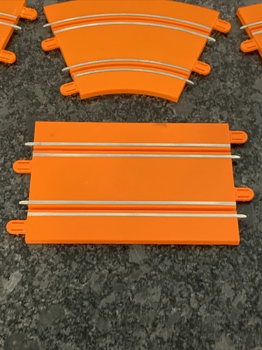 Lot of 7 Hot Wheels Slot Cars Race Track Go for It Orange Track Pieces - Picture 5 of 6
