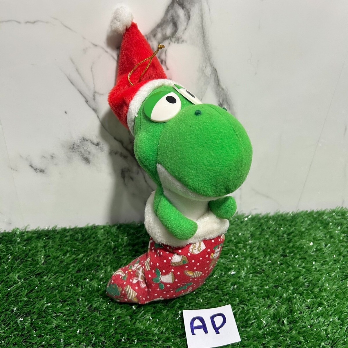 yossy様 Yoshi Yossy Super Mario Xmas Christmas Sock Banpresto 1993 Plush 7