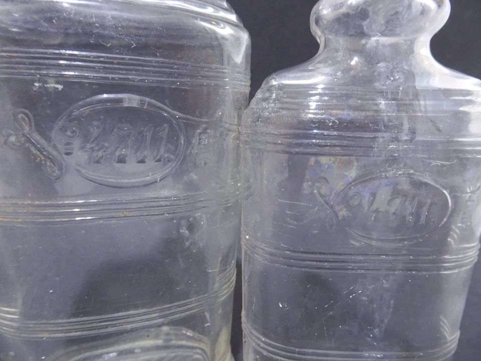 J2tGPJ - 2 x antike 4711 Kölnisch Wasser Glas Flasche - Vintage - Reklame - Bild 3 von 4