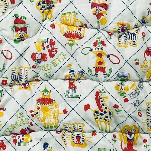 Vintage Le Cirque Circus Clown Primary Colors Baby Crib Blanket 36 In X 42 In - Picture 8 of 12