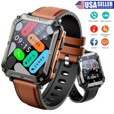 New Military Smart Watch Men Answer/Make Calls Rugged Tactical Fitness Tracker