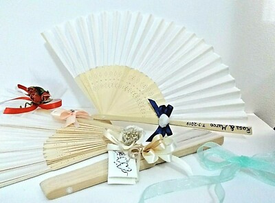 Ventagli Matrimonio Personalizzati In Legno - 60 Pezzi, Ideali Per Bomboniere E Decorazioni - Foto 12
