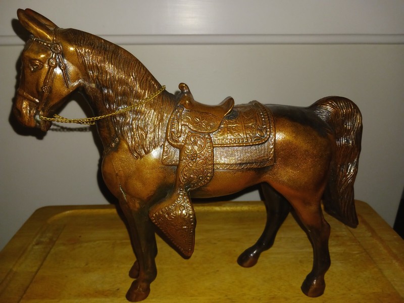 Vintage  Cast Metal Horse - Copper Horse, Horse Figurine, Western, Decorat