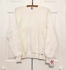 Vintage 80s Russell Athletic Crewneck XS Blank White Sweatshirt Deadstock USA