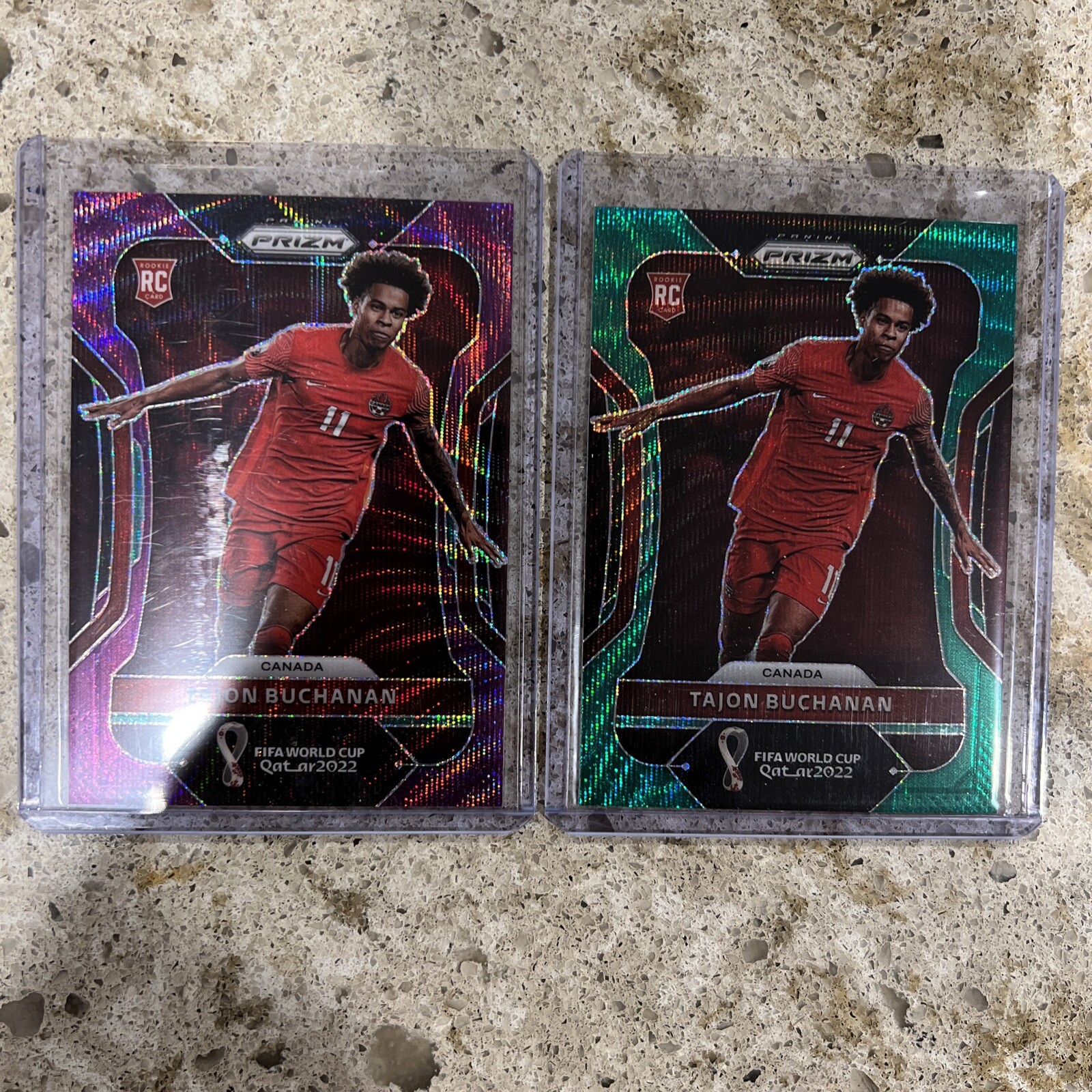 2022 Panini Prizm World Cup Qatar Tajon Buchanan RC Purple Wave Prizm /99