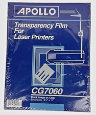Apollo Transparency Film forLaser Printer 8.5"x11" 50 Sheet Black Image on Clear