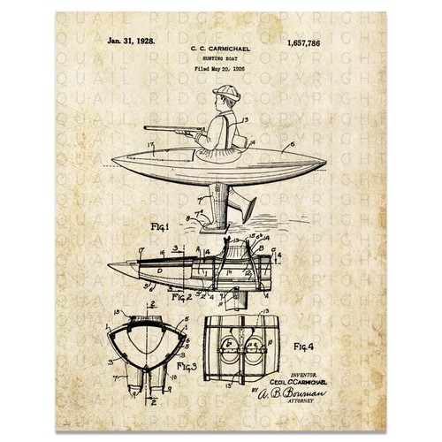 Vintage Entenjagd Patent Kunstdruck Antik Lockvögel ruft Hütte Wanddeko Geschenk - Bild 2 von 8