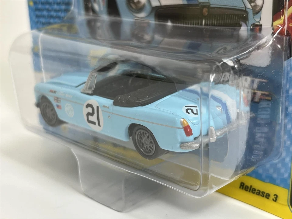 MG MGB 1963 Blu Cielo Importazione Heat 1:64 Scala Johnny Lightning JLSF021 - Immagine 4 di 4