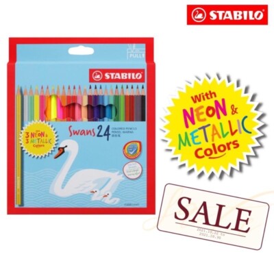 STABILO SWANS COLOUR PENCILS 24 COLOURS LONG (1879M) 24pcs x 3 Box