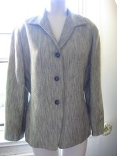 Jones New York 12 Silver Metallic Blazer Shimmery Jacket Stylish Business Look