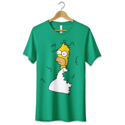 T-Shirt Maglietta Homer Simpson Divertente Cespuglio Tshirt Verde S M L XL XXL - Imagen 8 de 9