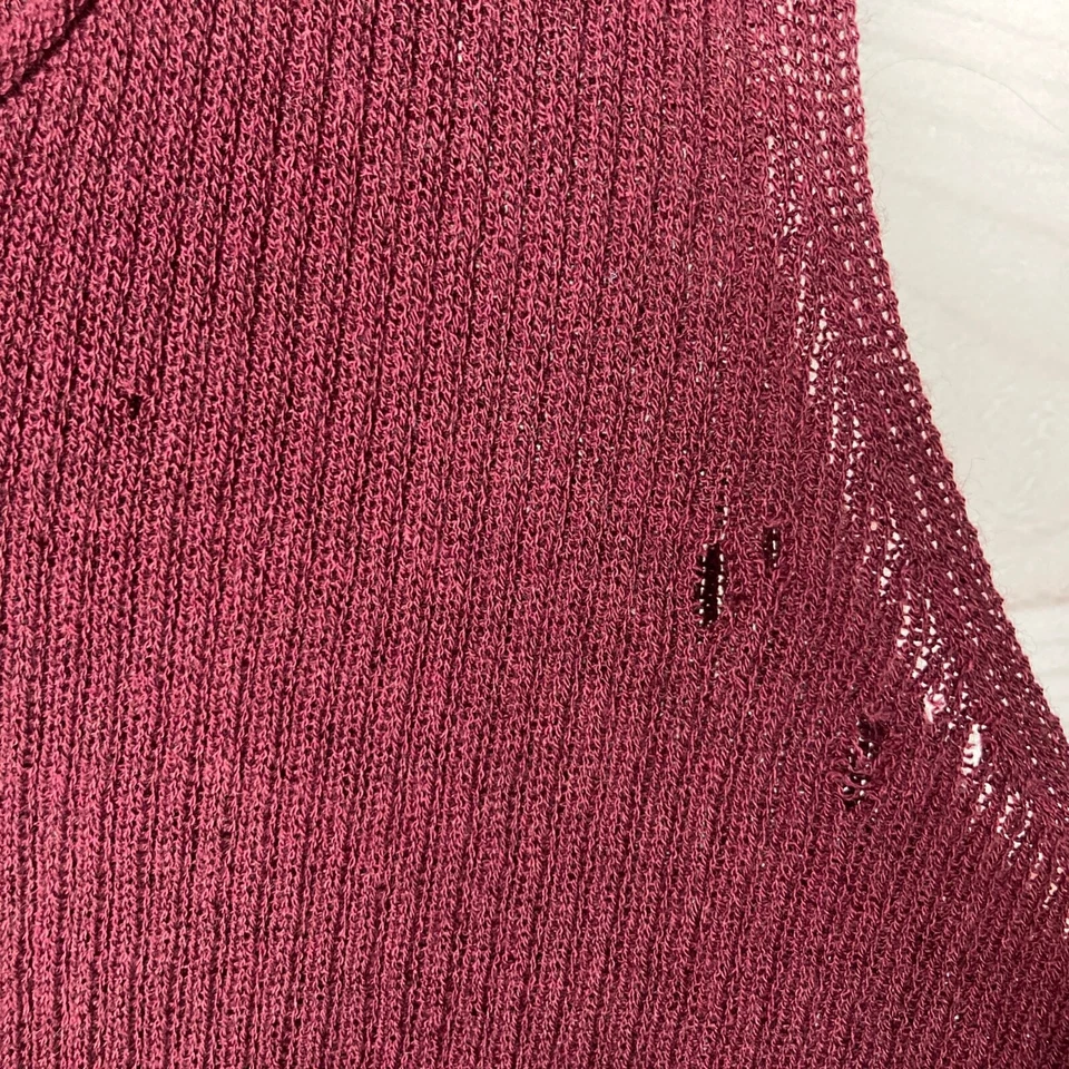 Eileen Fisher Top Womens L Burgundy Wool Tunic Tank Scoop Neck Sleeveless Solid - Image 4 of 4