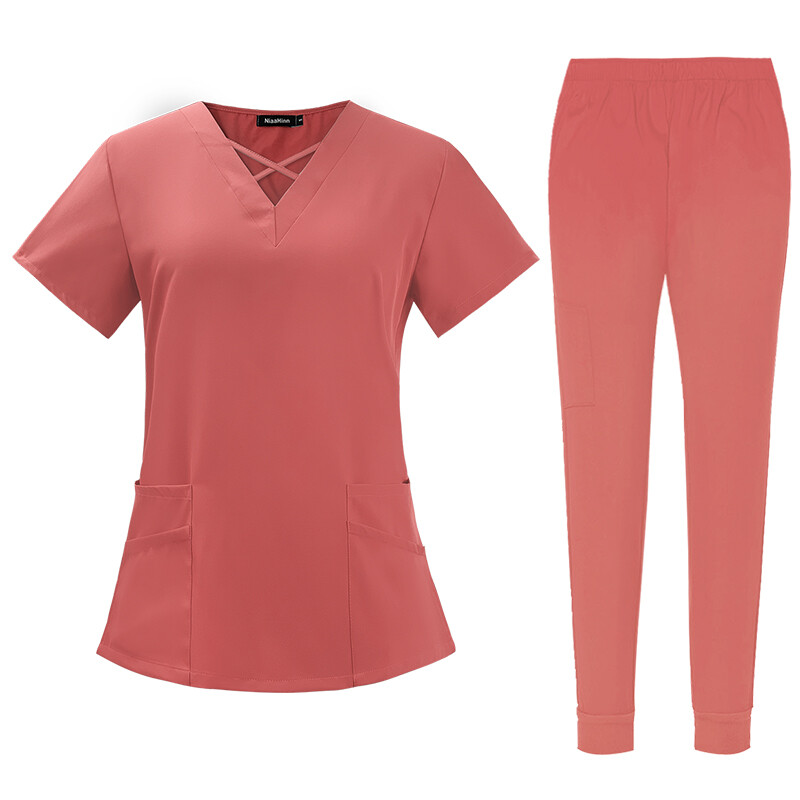 NiaaHinn Uniform Jogger Scrub Set Women Medical Nurse Hospital Student